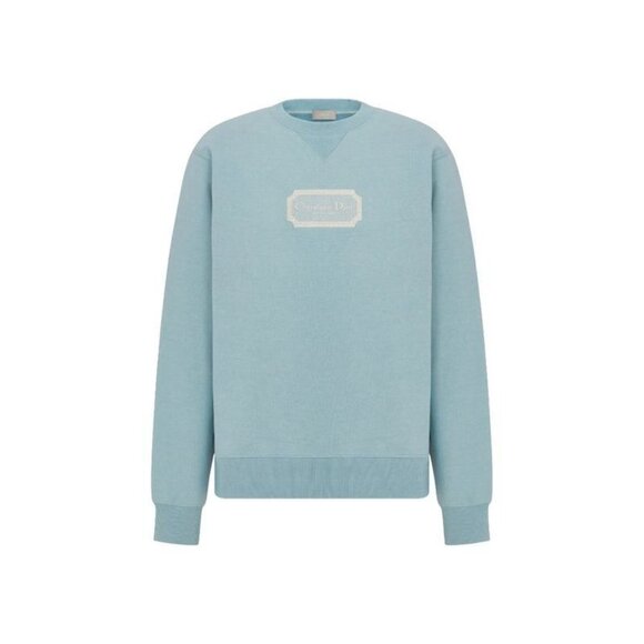 Christian Dior Men's Embroidered Logo Patch Pullover in Blue - Picture 1 of 4